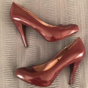 Patent Leather Maroon Heels - Steve Madden